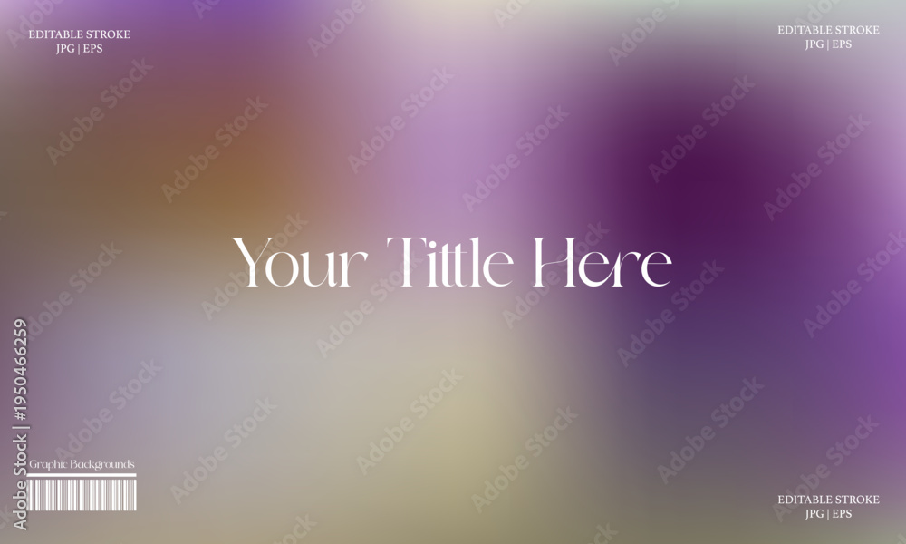 Fototapeta premium Abstract blurred gradient background purple yellow beige tones digital design template with editable text for projects