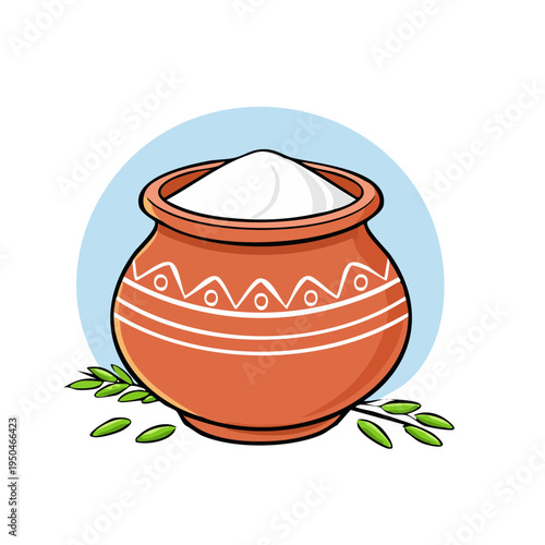 Bohag Bihu Clay Pot Illustration
