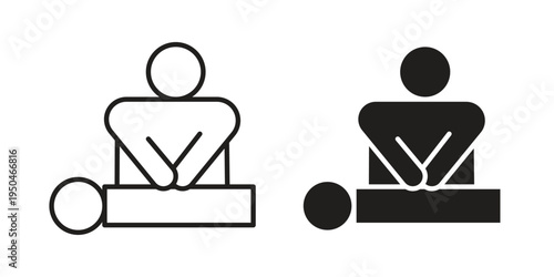 CPR icon. Simple linear element illustration. Thin stroke sign can be used for web, mobile and UI.
