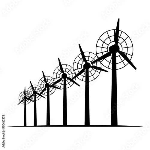 silhouette of wind turbine