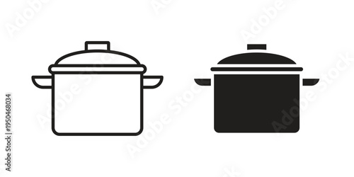 Crock pot icon. Simple linear element illustration. Thin stroke sign can be used for web, mobile and UI.