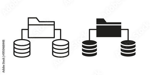 Data Migration icon. Simple linear element illustration. Thin stroke sign can be used for web, mobile and UI.