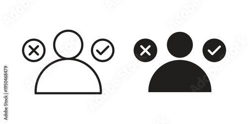 Decision making icon. Simple linear element illustration. Thin stroke sign can be used for web, mobile and UI.