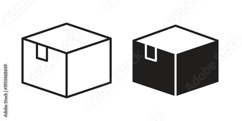 Delivering box icon. Simple linear element illustration. Thin stroke sign can be used for web, mobile and UI.