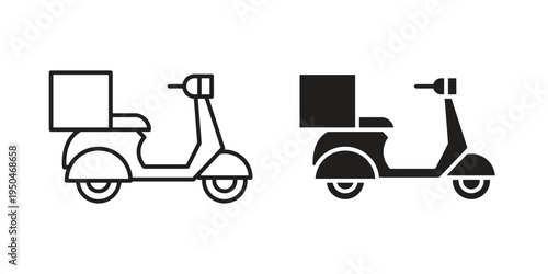 Delivery scooter icon. Simple linear element illustration. Thin stroke sign can be used for web, mobile and UI.