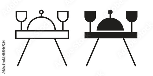Dining table icon. Simple linear element illustration. Thin stroke sign can be used for web, mobile and UI.