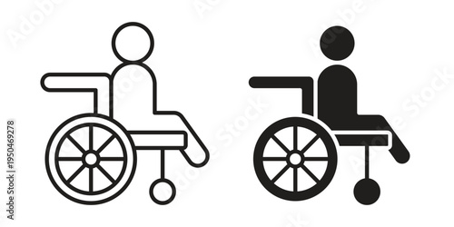 Disabled icon. Simple linear element illustration. Thin stroke sign can be used for web, mobile and UI.