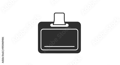 Identification Badge with Clip Holder, Simple Vector Icon for Access or Security Pass