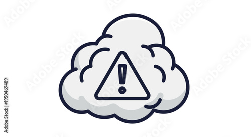 Essential digital infrastructure warning icon for cloud computing error, data storage, or network communication issues