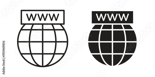 Domain icon. Simple linear element illustration. Thin stroke sign can be used for web, mobile and UI.