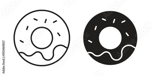 Donut icon. Simple linear element illustration. Thin stroke sign can be used for web, mobile and UI.