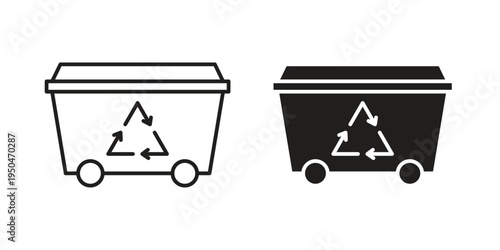 Dumpster icon. Simple linear element illustration. Thin stroke sign can be used for web, mobile and UI.