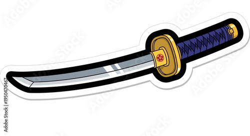 Japanese Katana Sword Illustration - Samurai Weapon