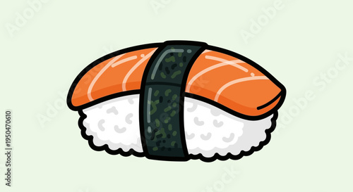 Salmon Nigiri Sushi: Delicious Japanese Food Illustration