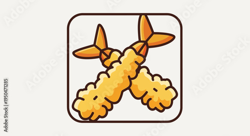 Crispy Tempura Shrimp Icon: Delicious Japanese Fried Seafood Appetizer