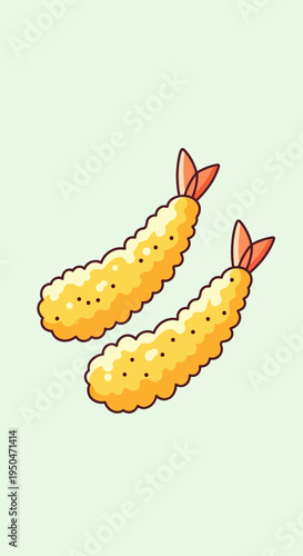 Pixel art tempura shrimp illustration