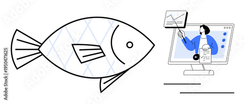 Education concept. Education intersects with online teaching and creative data presentation. Education connects virtual learning tools and abstract visuals for innovative applications. Professional