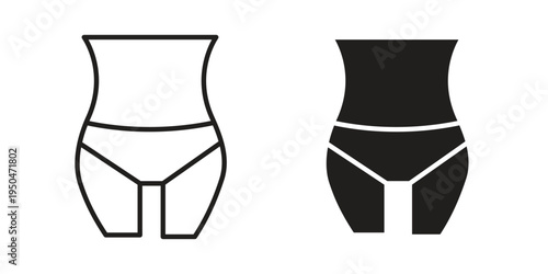 Female hips and waist icon. Simple linear element illustration. Thin stroke sign can be used for web, mobile and UI.