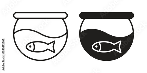 Fish bowl icon. Simple linear element illustration. Thin stroke sign can be used for web, mobile and UI.