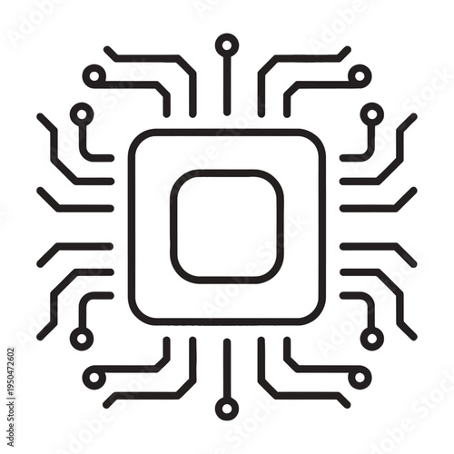 Vector of a microchip with circuit connections