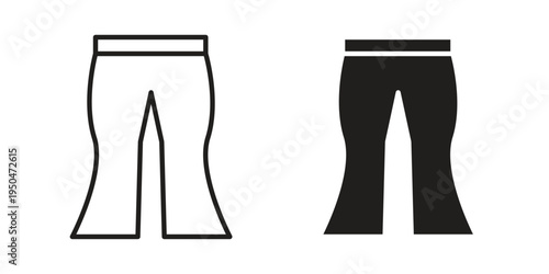 Flare pants icon. Simple linear element illustration. Thin stroke sign can be used for web, mobile and UI.