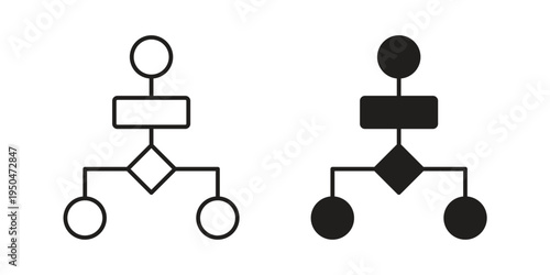Flowchart icon. Simple linear element illustration. Thin stroke sign can be used for web, mobile and UI.