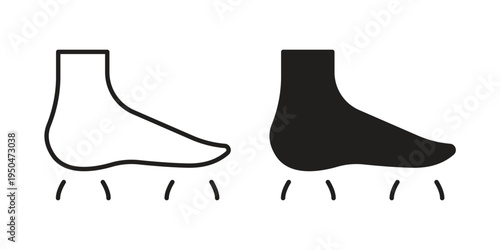 Foot side view icon. Simple linear element illustration. Thin stroke sign can be used for web, mobile and UI.