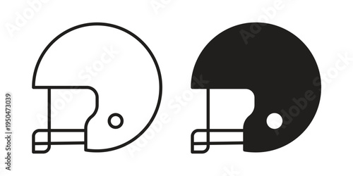 Football helmet icon. Simple linear element illustration. Thin stroke sign can be used for web, mobile and UI.