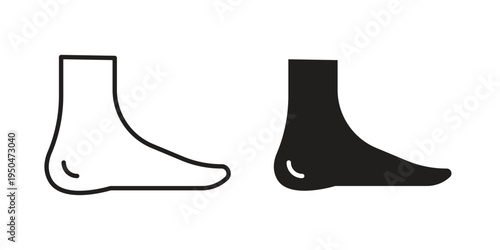 Foot side view icon. Simple linear element illustration. Thin stroke sign can be used for web, mobile and UI.
