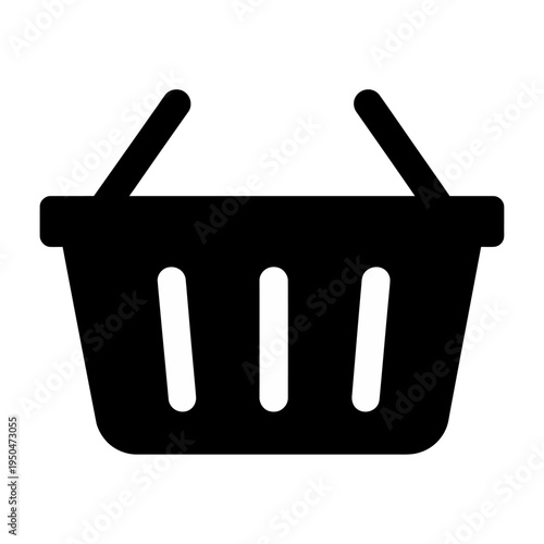 Vector of a black shopping basket with handles