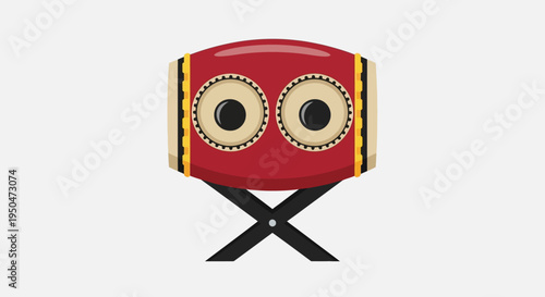 Traditional Thai Drum (Klong Tapone) on Stand, Cultural Musical Instrument