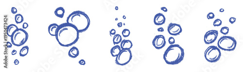 Bubble Icons Crayon Chalk Drawing Doodle Vector Set