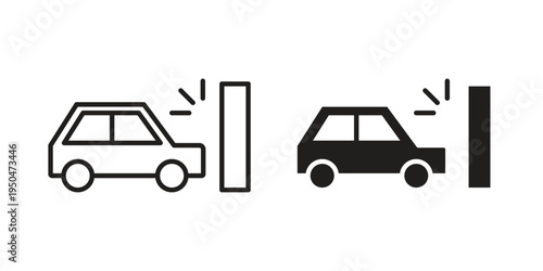 Frontal crash icon. Simple linear element illustration. Thin stroke sign can be used for web, mobile and UI.