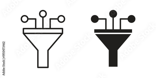 Funneling data icon. Simple linear element illustration. Thin stroke sign can be used for web, mobile and UI.