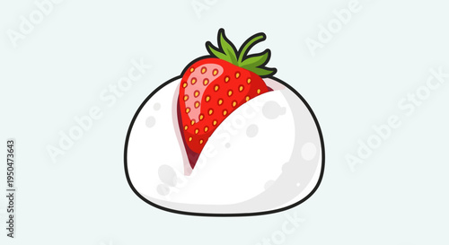 Delicious Strawberry Mochi Dessert, Japanese Sweet Treat