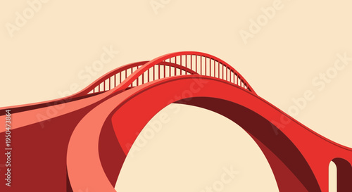 Red bridge abstract background