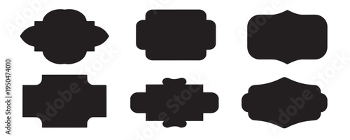 Retro vintage ornamental badge label silhouette frame