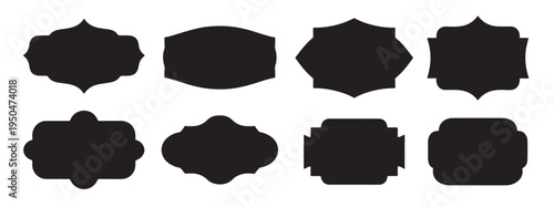 Vintage ornamental label badge frame silhouette