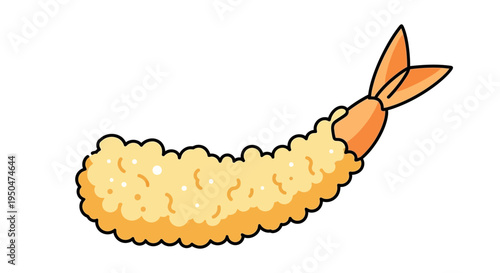 Crispy Golden Tempura Shrimp Isolated on White Background, Delicious Seafood Appetizer