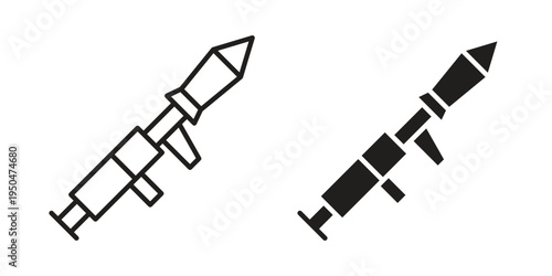 Grenade Launcher icon. Simple linear element illustration. Thin stroke sign can be used for web, mobile and UI.