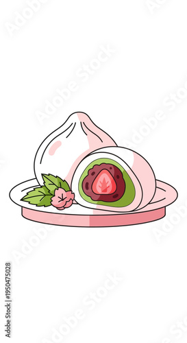 Strawberry Daifuku Mochi Dessert