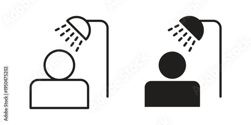 Hair washing icon. Simple linear element illustration. Thin stroke sign can be used for web, mobile and UI.