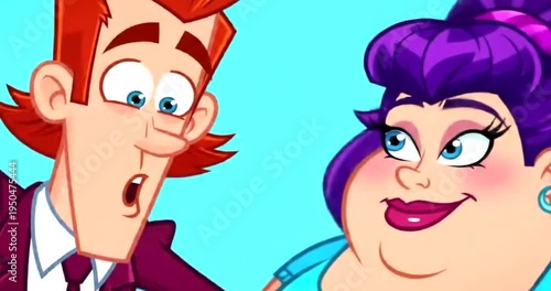 Cartoon Man and Woman Facial Expressions.