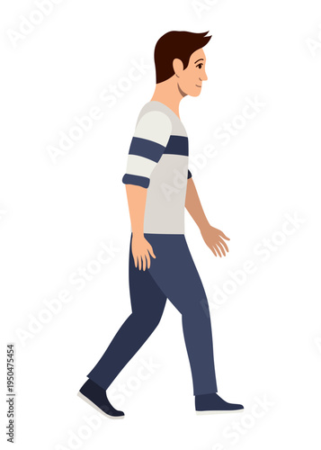 Animated sequence of a man walking forward