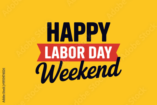 Happy Labor Day weekend greeting card template design