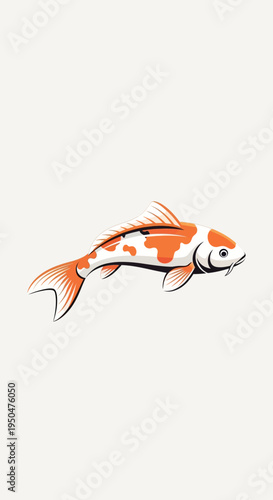 Vibrant Koi Fish Illustration - Japanese Carp Swimming