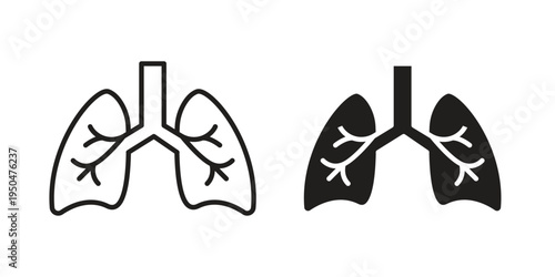 Human lungs icon. Simple linear element illustration. Thin stroke sign can be used for web, mobile and UI.
