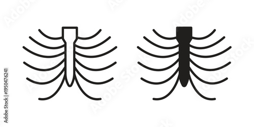 Human Ribs icon. Simple linear element illustration. Thin stroke sign can be used for web, mobile and UI.