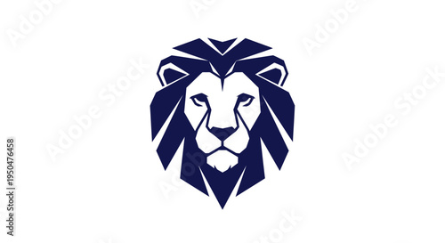 Geometric Lion Head Logo, Abstract Animal Emblem, Minimalist Royal Symbol