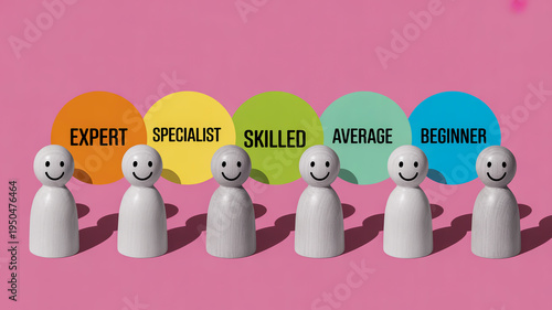 A group of people with different skill levels